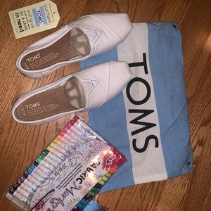 TOMS white recycled cotton shoes